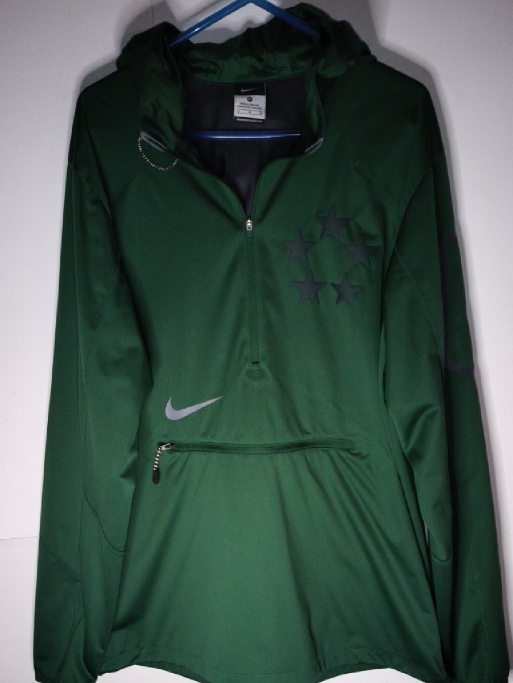 Nike Green Field General Fly Rush Lightweight Pullover Jacket With Hood,Like New
